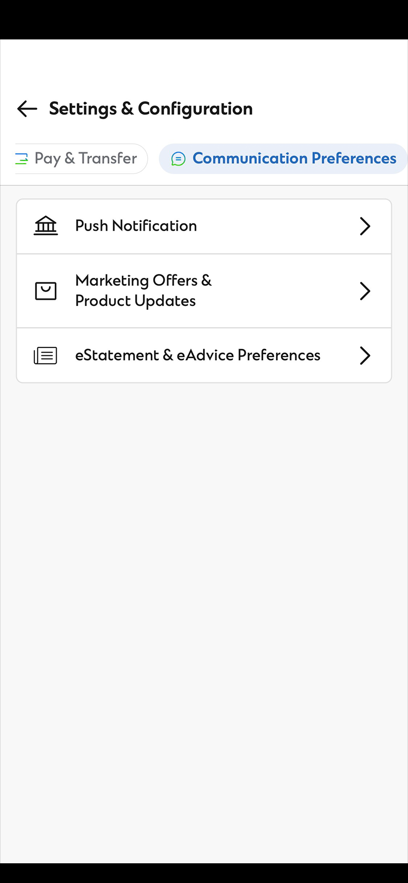 Existing SC Mobile App User Manage Marketing Offers & Product Updates Step 2