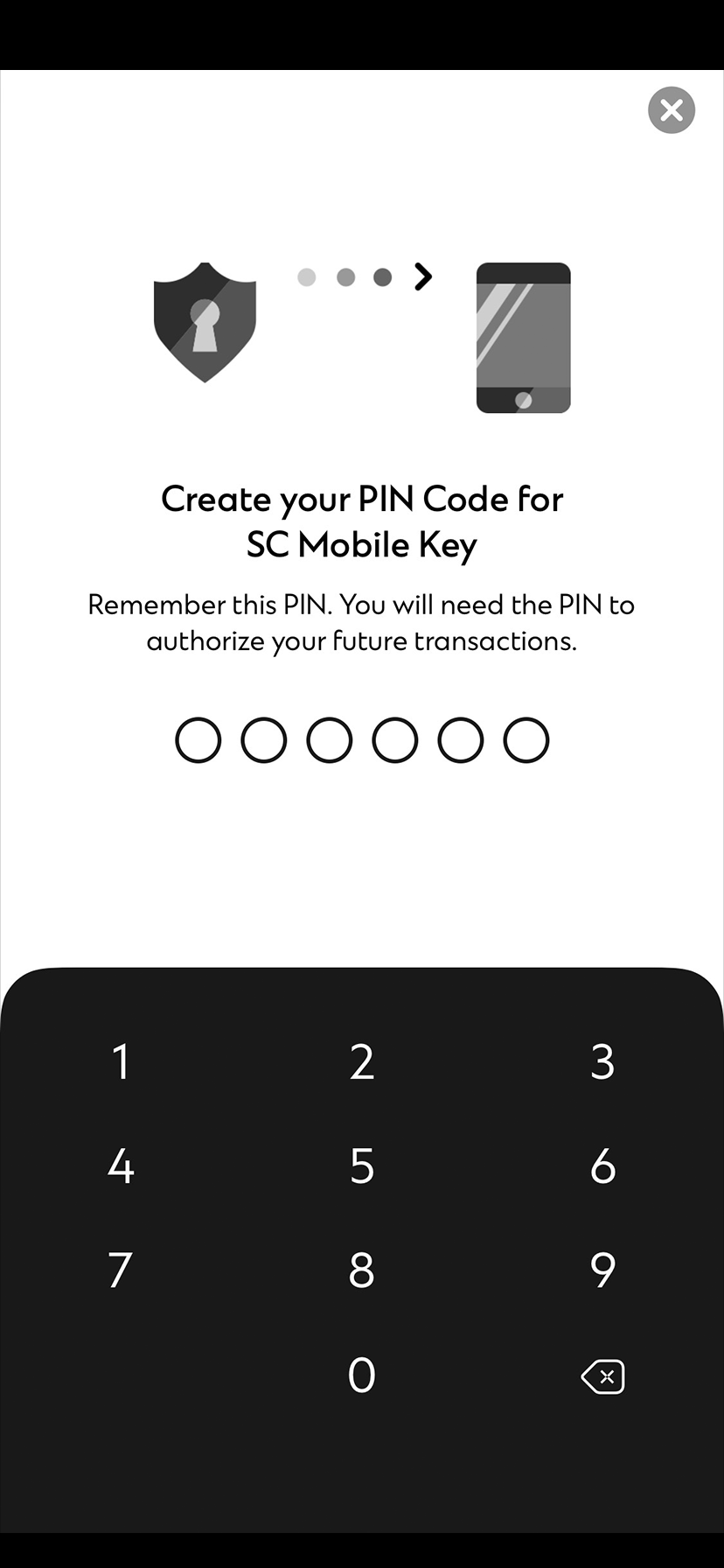Login from a different device/ through online banking Add an extra layer of protection with SC Mobile Key Step 3