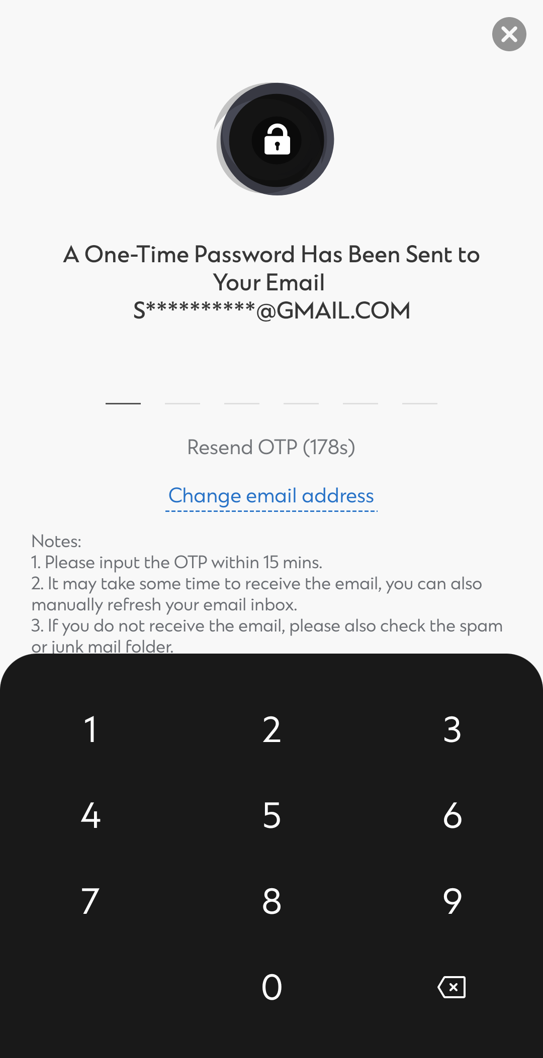 Register your SC Mobile Key Step 2