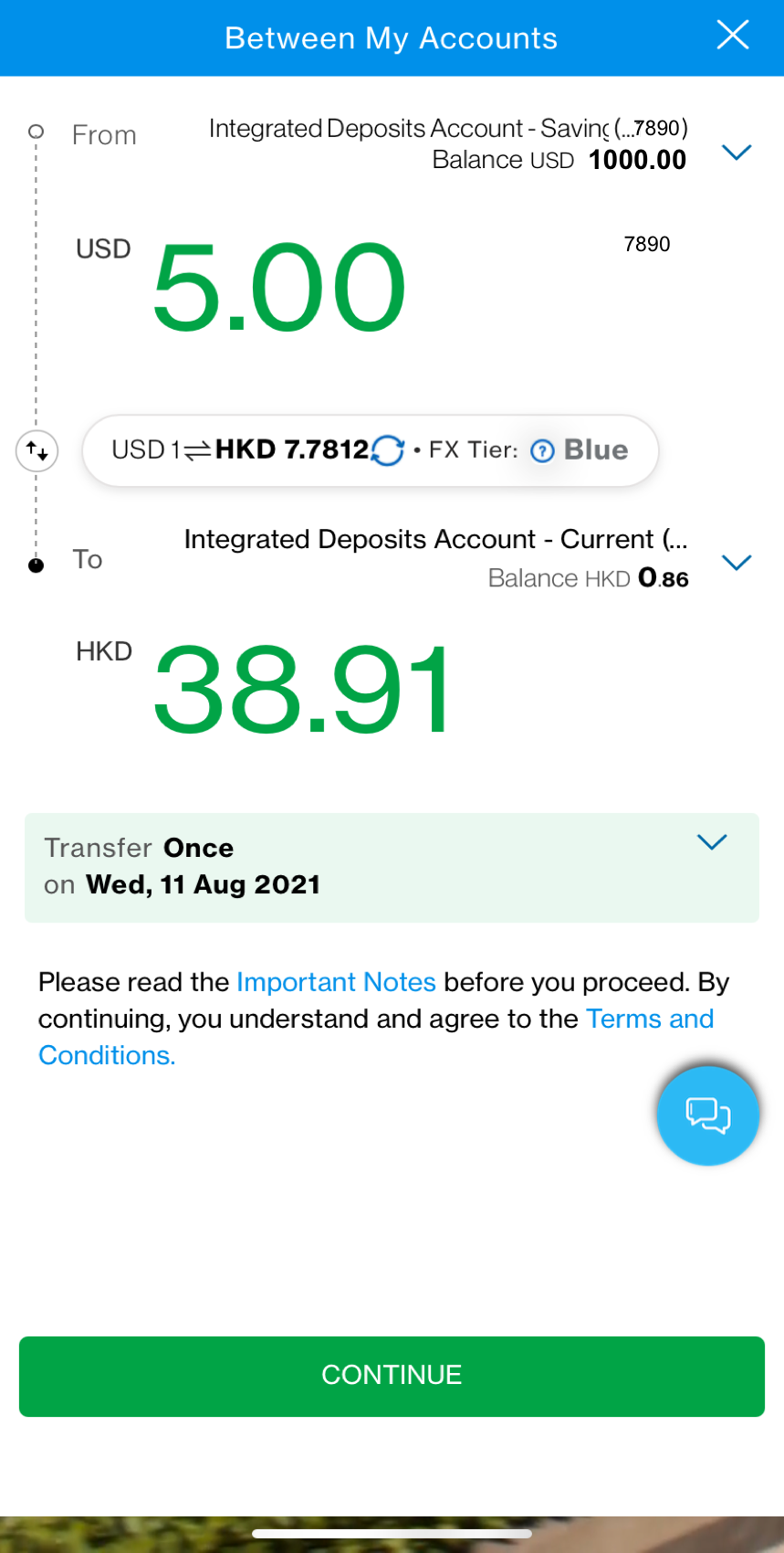 Input the transfer amount and set up scheduled instruction (if applicable)