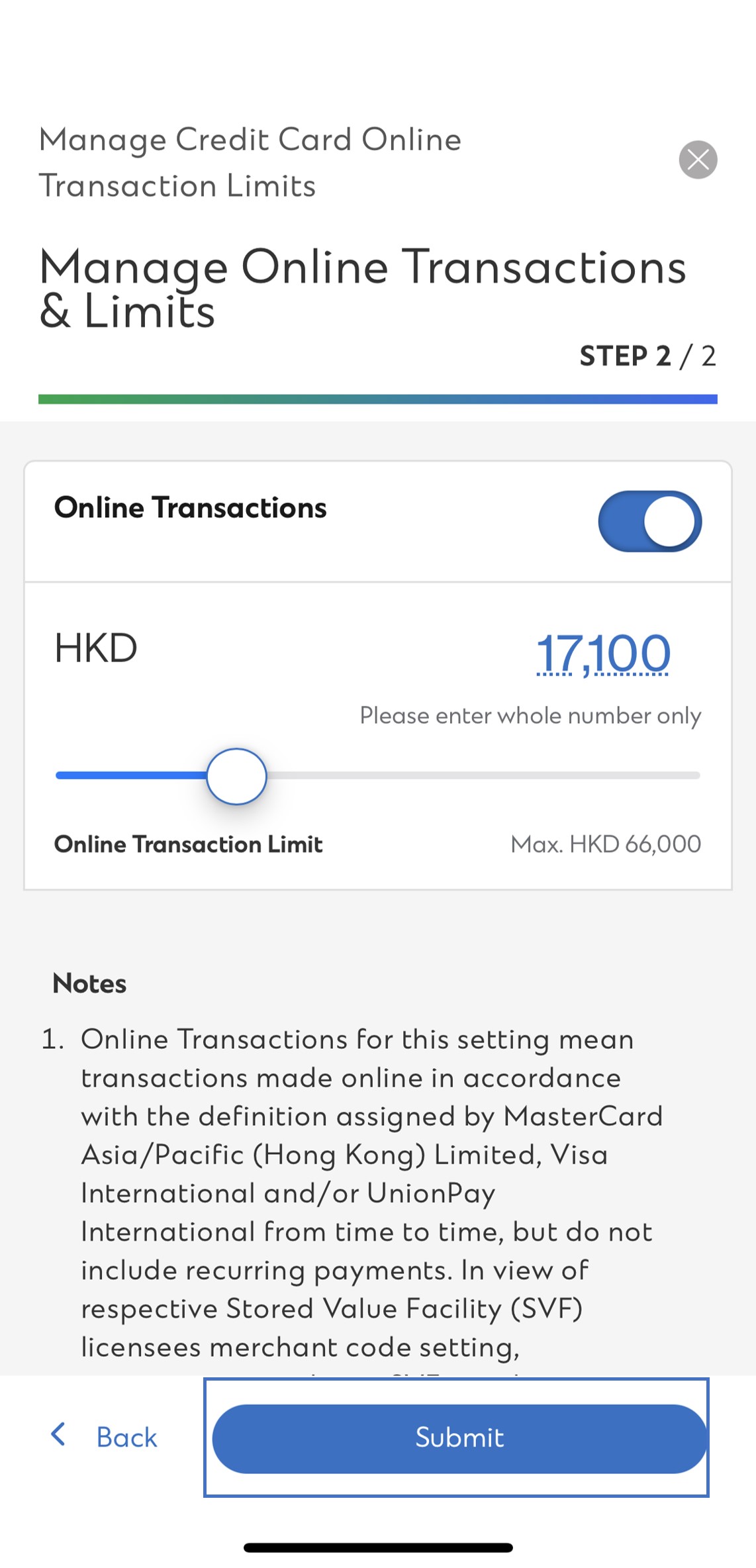 SC Mobile App Transfer Out Credit Balance Step 6