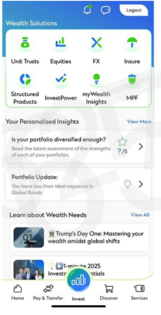 Log in SC Mobile, click on menu button and select Unit Trust